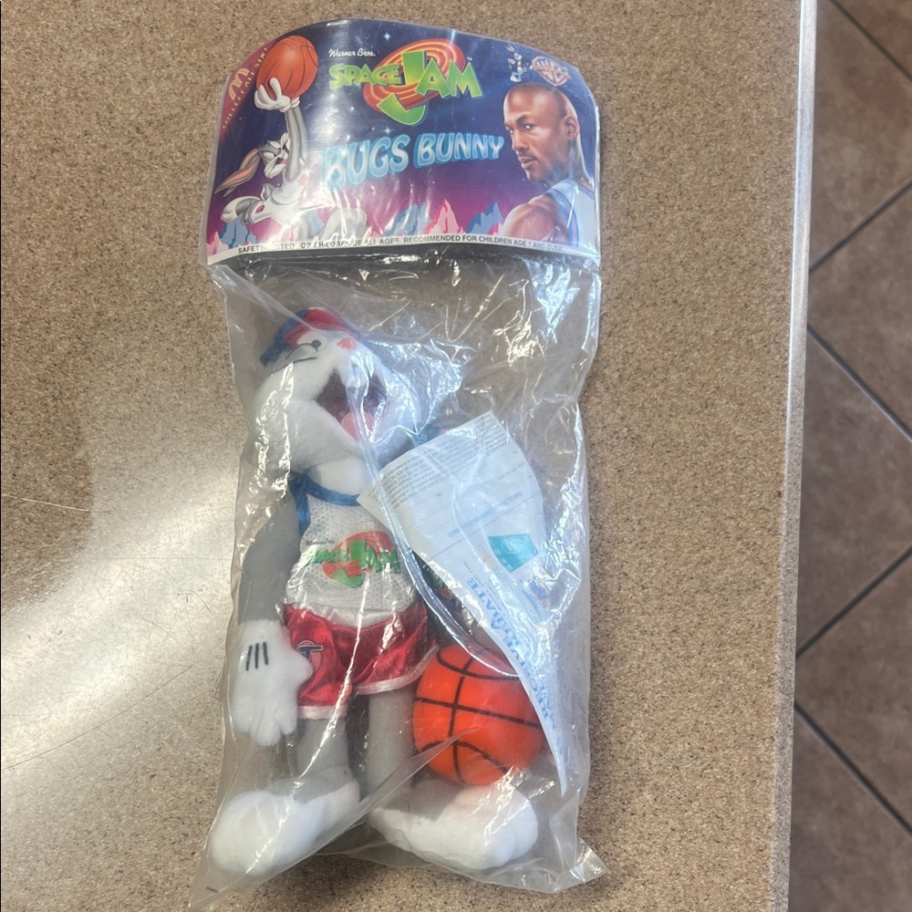 McDonald's Space Jam Bugs Bunny Plush - Red, White, Gray